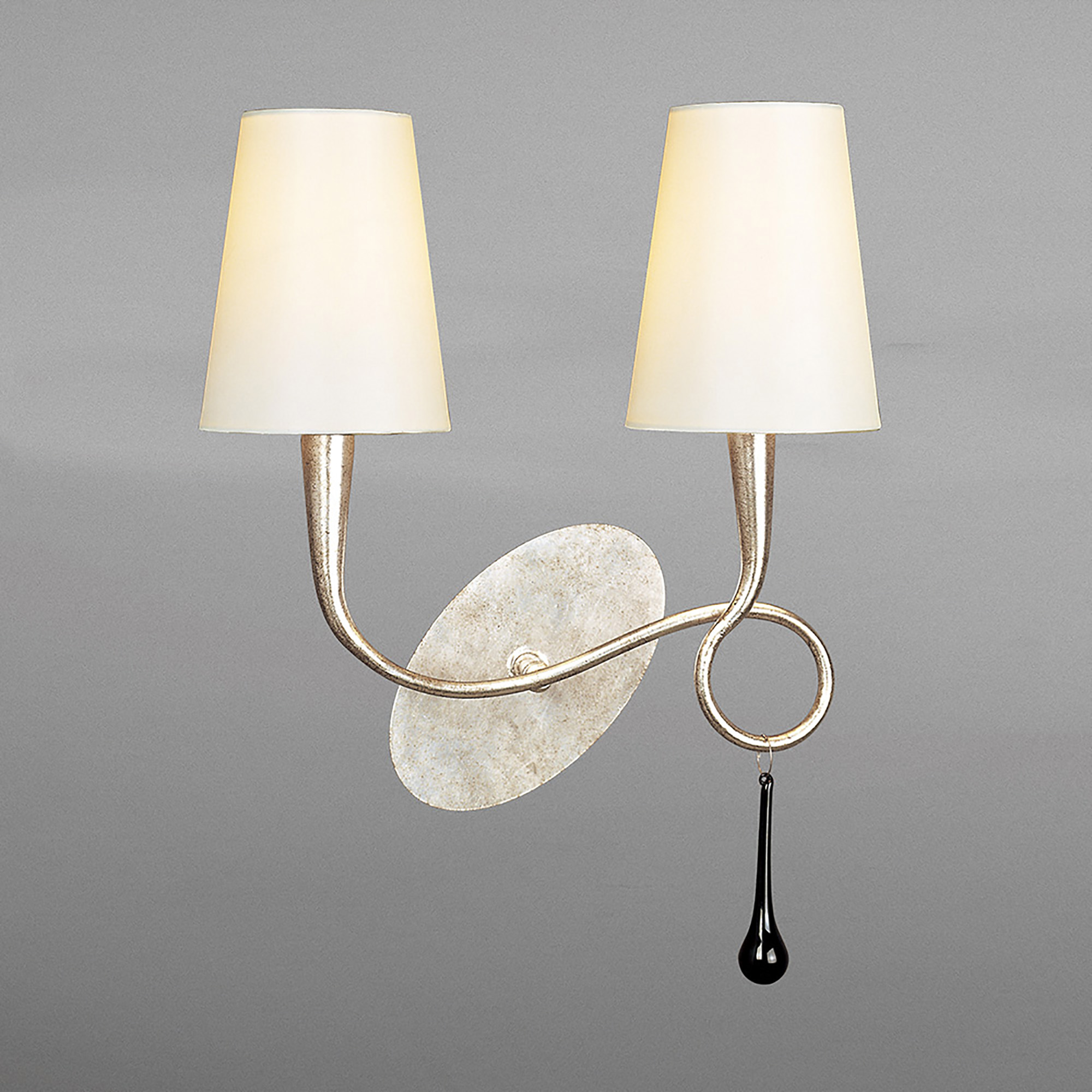 Paola Silver-Cream Wall Lights Mantra Armed Wall Lights